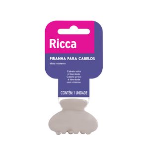Piranha De Cabelo Ricca Classic Pequena Bege