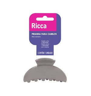 Piranha De Cabelo Ricca Classic Grande Bege