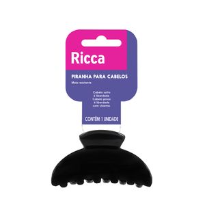Piranha De Cabelo Ricca Classic Grande Preta