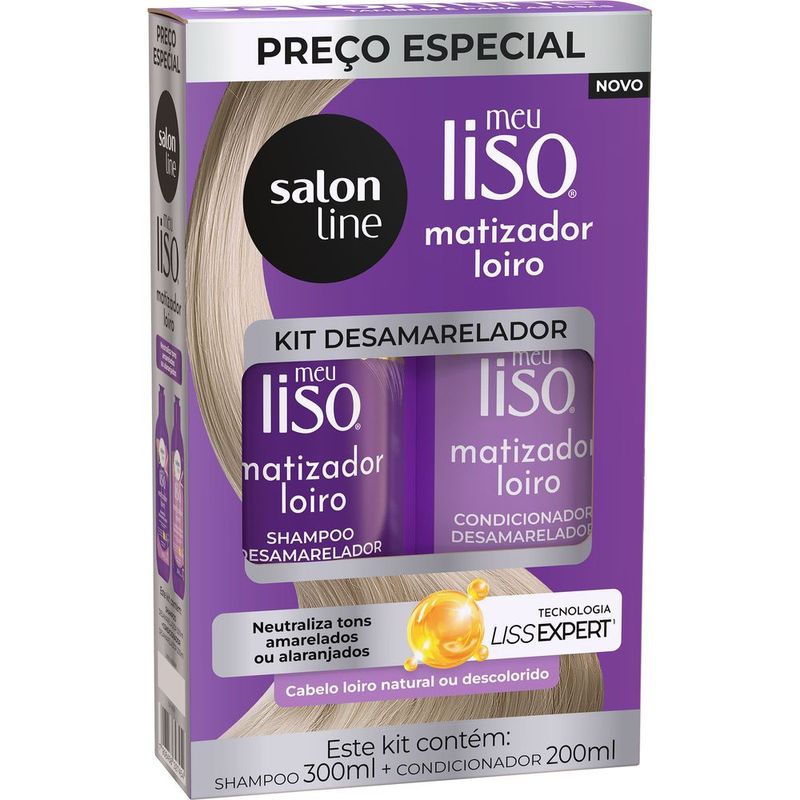 KIT SALON LINE SH+COND 500ML MATIZADOR LOIRO