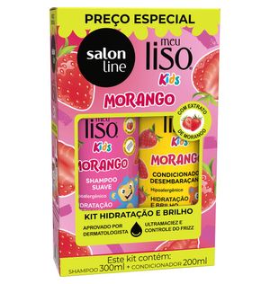 Kit Salon Line Shampoo + Condicionador Meu Liso Kids Morango 500ml