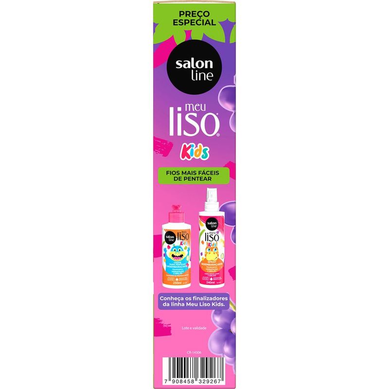 KIT SALON LINE SH+COND 500ML MEU LISO KIDS UVA
