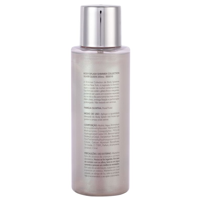 BODY SPLAS KISS NY 250ML SHIMMER SILVER