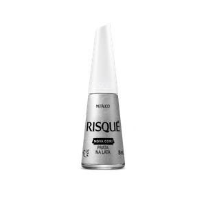 Esmalte Risqué Metálico Nova Cor Prata na Lata