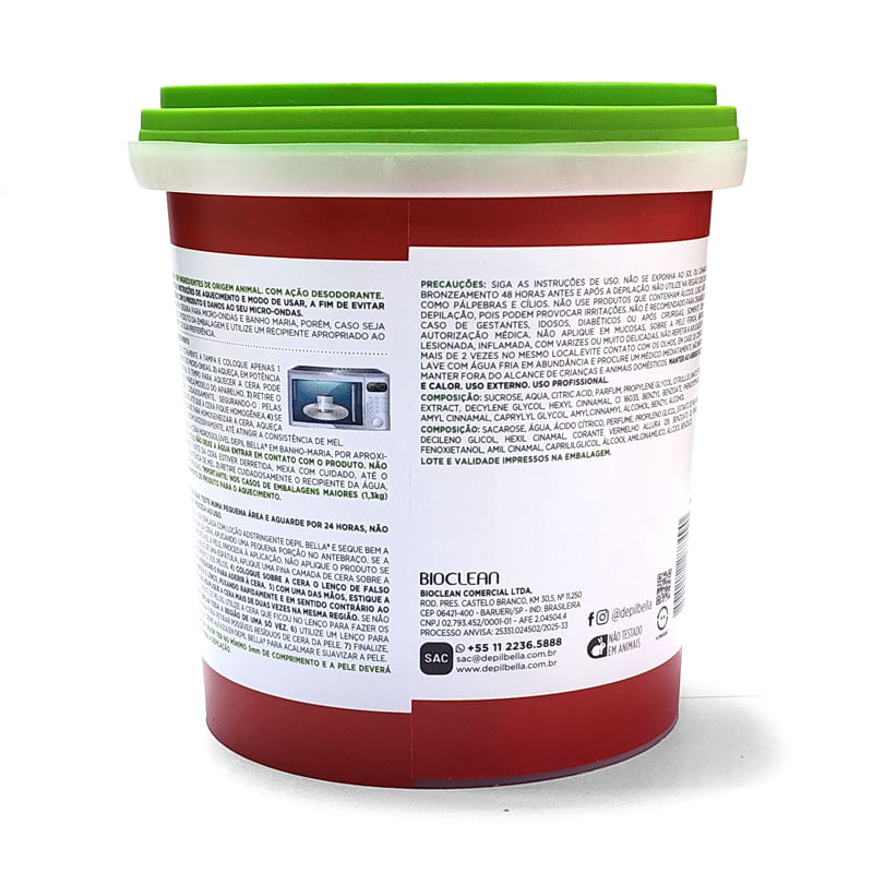 CERA DEPILBELLA 1,3KG HIDROSSOLU MELANCIA