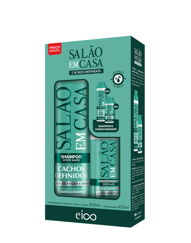 KIT EICO SH+COND 1,25L SALAO EM CASA CACHOS DEFIN.