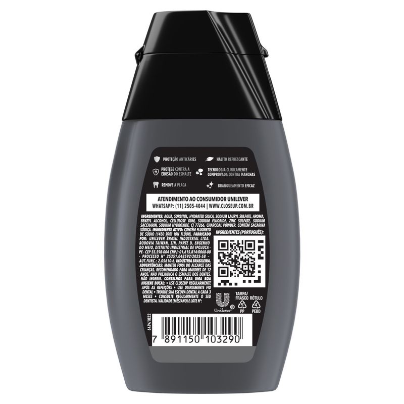 GEL DENTAL CLOSE UP 100G CARVAO ATIVADO