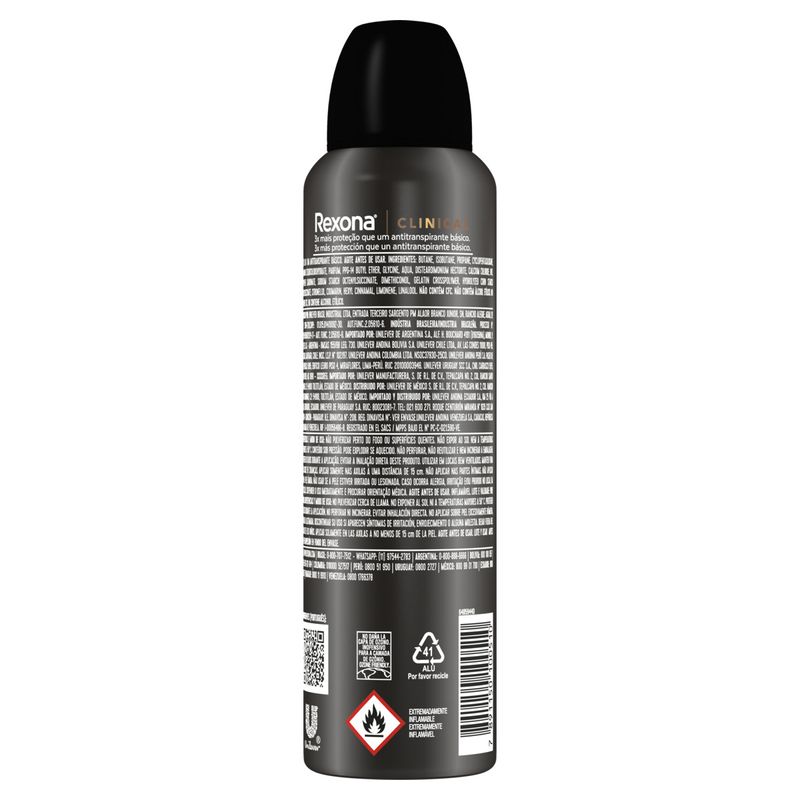 DES AERO REXONA 150ML CLINICAL INVISIBLE MEN