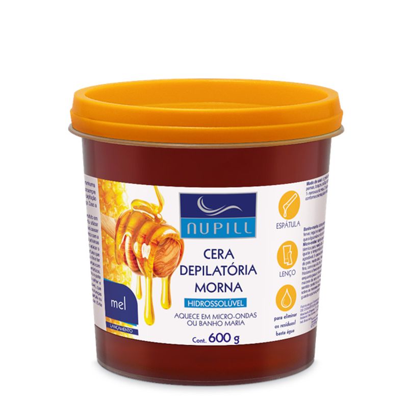 CERA DEPIL NUPILL 600G HIDROSSOLUVEL MEL