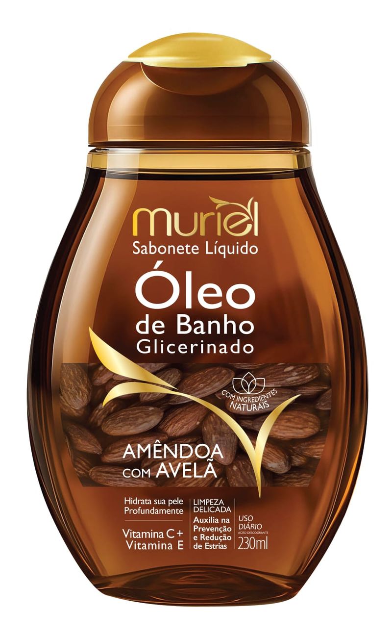 SAB LIQ MURIEL 230ML OLEO BANHO AMEND C/COLAG