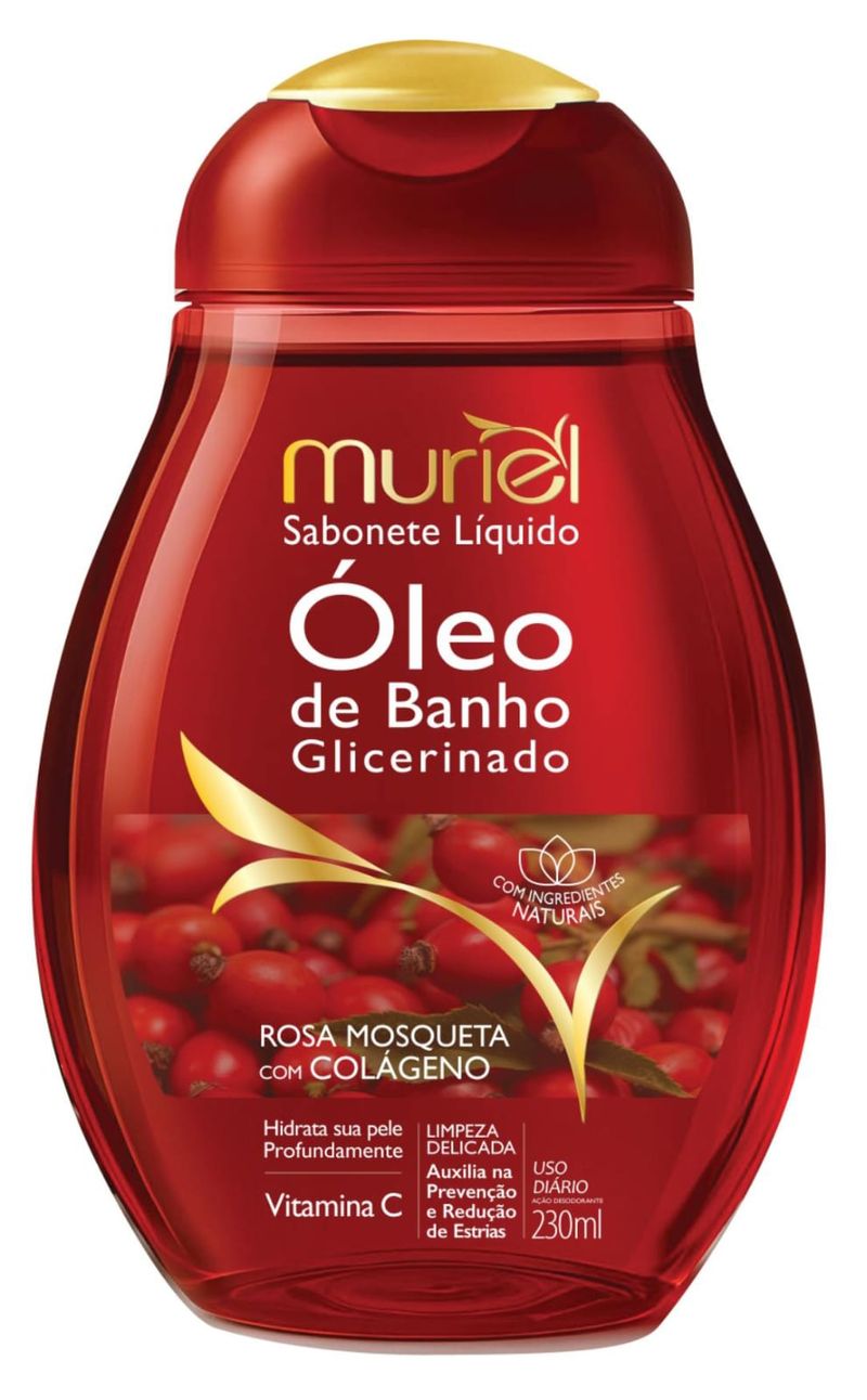 SAB LIQ MURIEL 230ML OLEO BANHO ROSA MOSQUETA