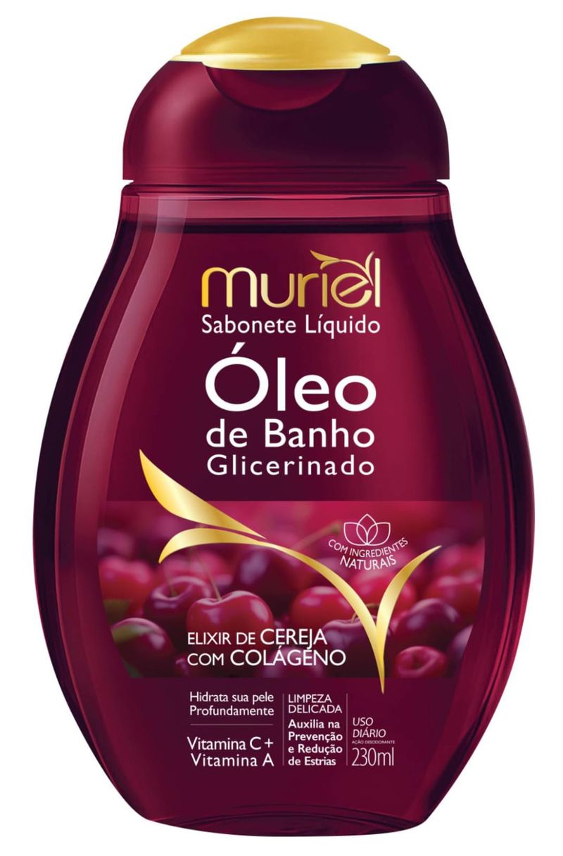 SAB LIQ MURIEL 230ML OLEO BANHO CEREJA