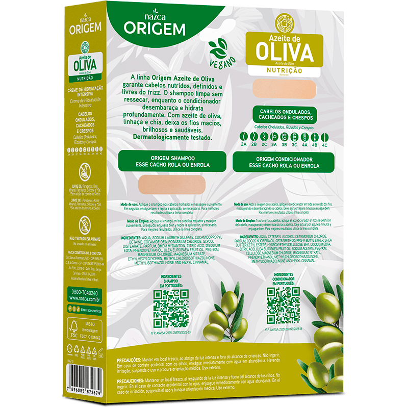 KIT NAZCA SH+COND 505ML AZEITE DE OLIVA