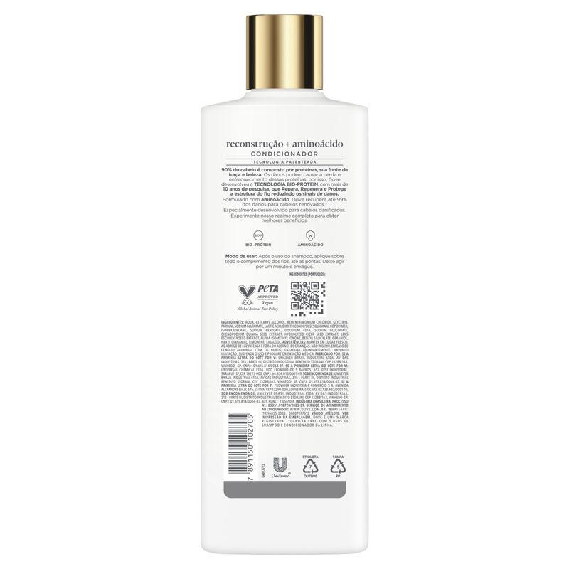 COND DOVE 370ML RECONSTRUCAO + AMINOACIDO