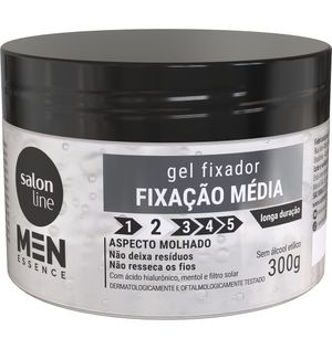 Gel Fixador Salon Line Men Essence Fixação Média 300g
