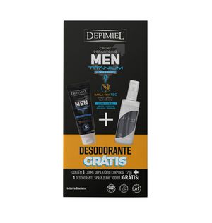 Kit Depimiel Creme Depilatório Corporal Men 120g + Desodorante Spray Zephy 100ml
