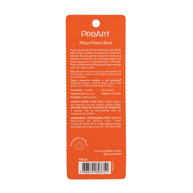 PINCA PROART PONTA RETA LARANJA