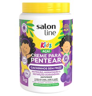 Creme para Pentear Kids Cachinhos Sem Frizz Açaí Salon Line 1kg