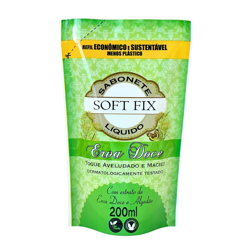 SAB LIQ SOFT FIX 200ML REFIL ERVA DOCE
