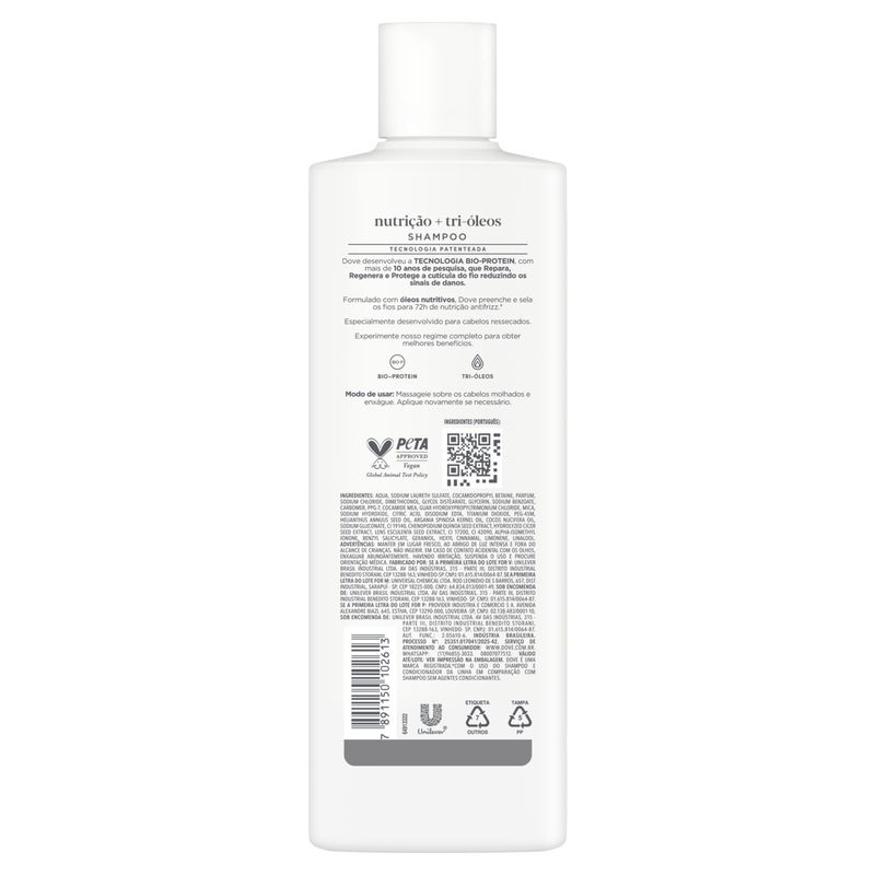 SH DOVE 370ML NUTRICAO + TRI OLEOS