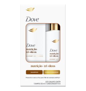 Kit Dove Shampoo 350ml + Condicionador 175ml Nutrição + Tri-Óleos