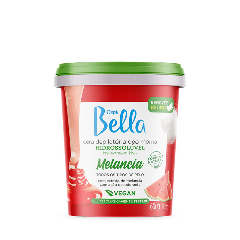 CERA DEPILBELLA 600G HIDROSSOLU MELANCIA