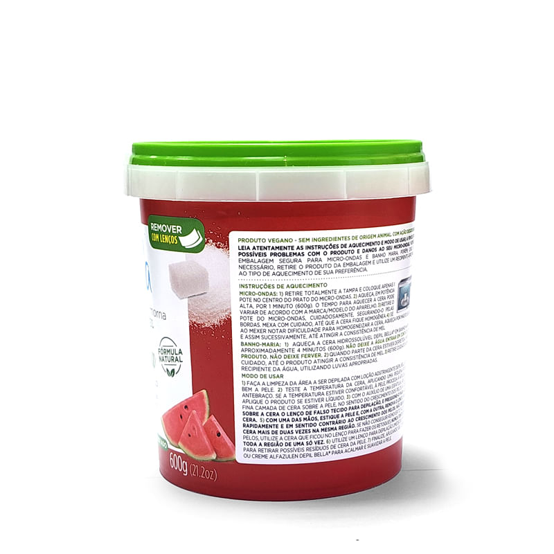 CERA DEPILBELLA 600G HIDROSSOLU MELANCIA