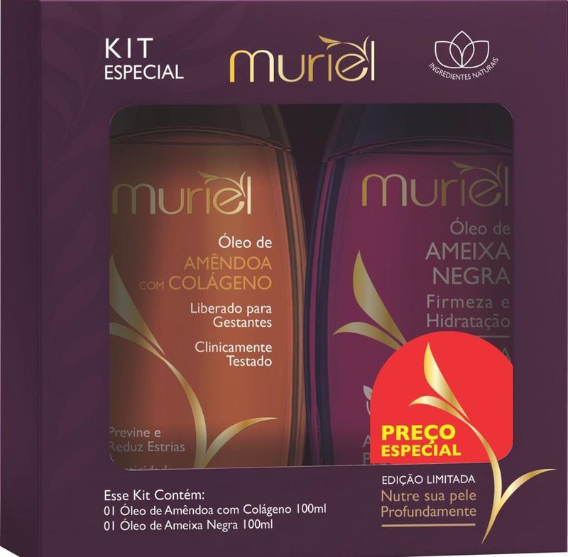 KIT MURIEL OLEO 200ML COLAGENO E AMEIXA NEGRA