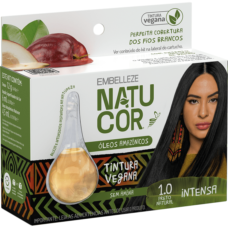 TINT NATUCOR 23G OLEOS AMAZ.1.0 PRETO NAT.