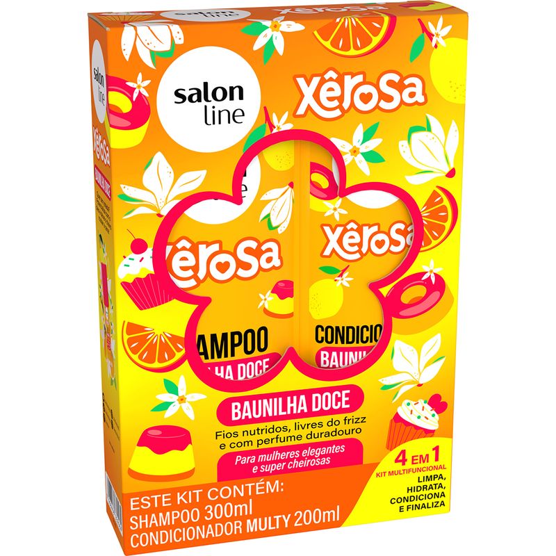 KIT SALON LINE SH+COND 500ML XEROSA BAUNILHA DOCE