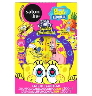 Kit Salon Line Kids Shampoo + Creme Multifuncional Bob Esponja
