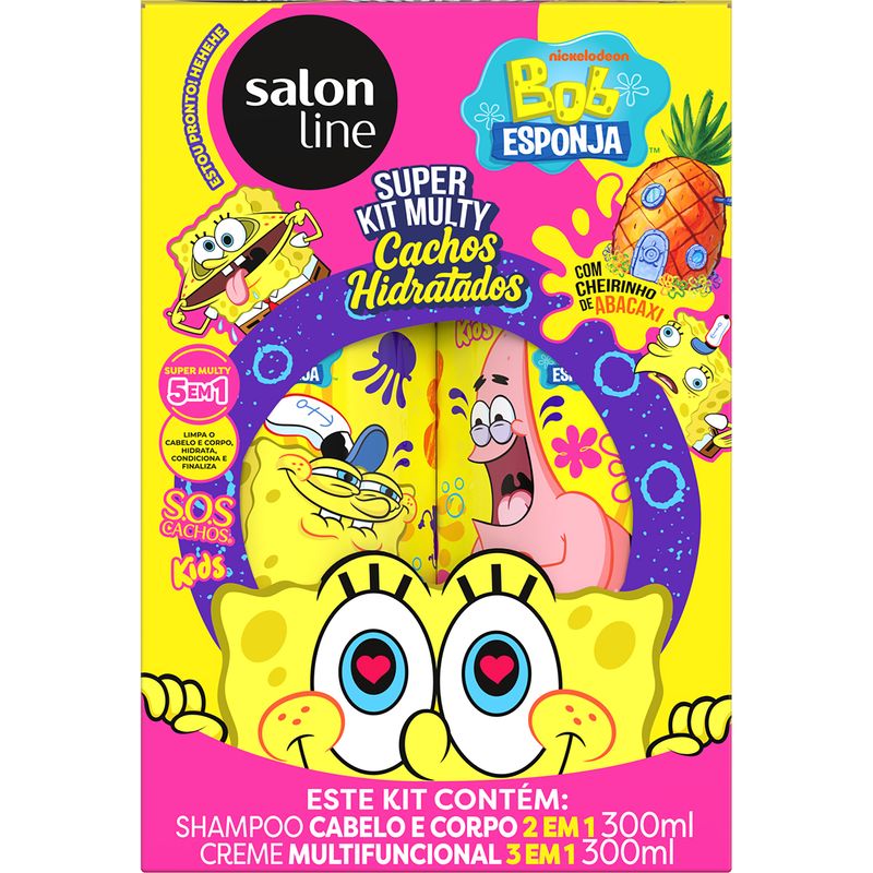 KIT SALON LINE SH+CREME 600ML MULTY BOB ESPONJA