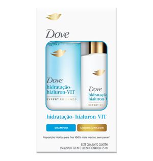 Kit Dove Shampoo 350ml + Condicionador 175ml Hidratação + Hialuron-VIT