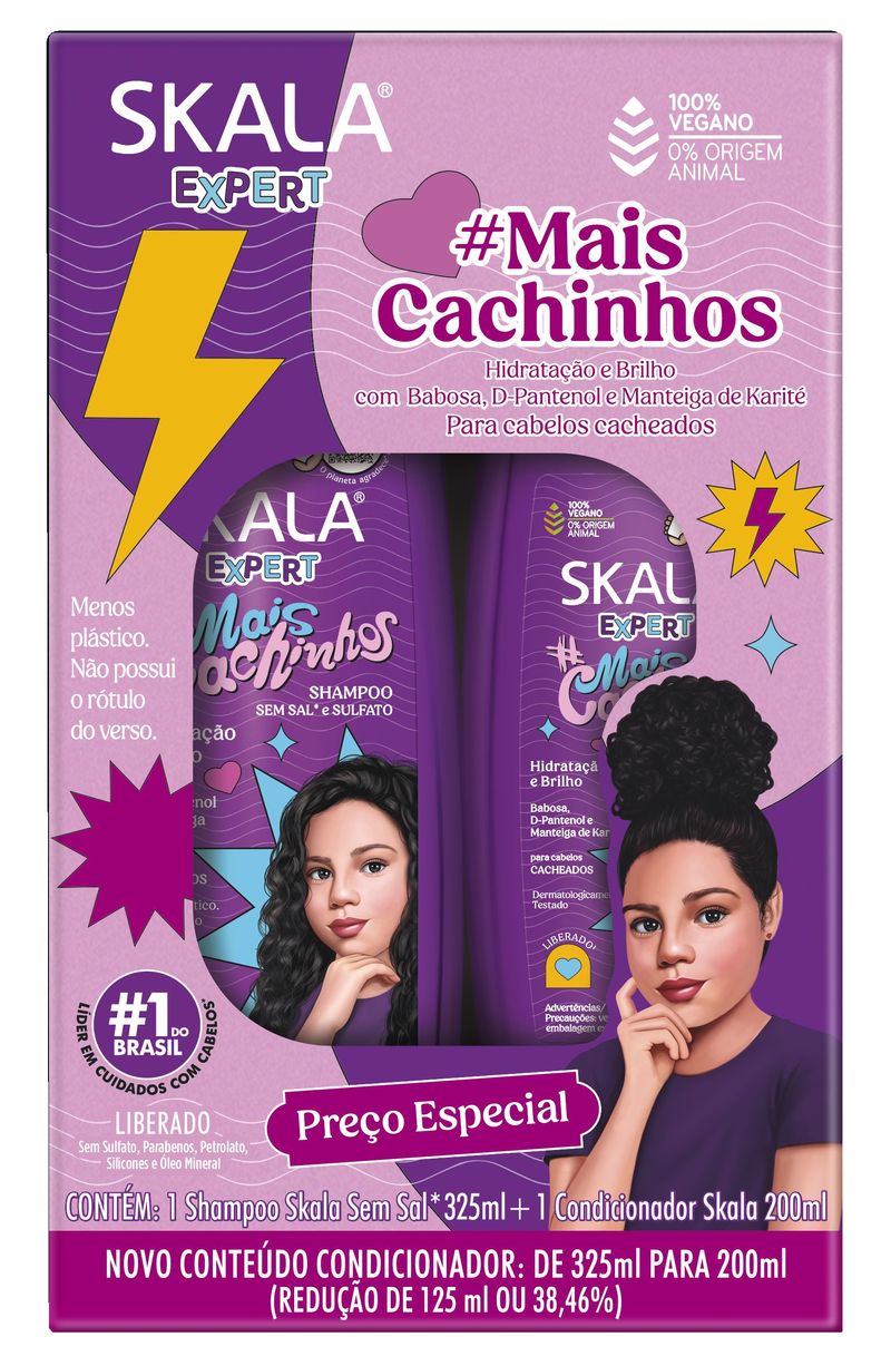 KIT SKALA SH+COND 525ML MAIS CACHINHOS