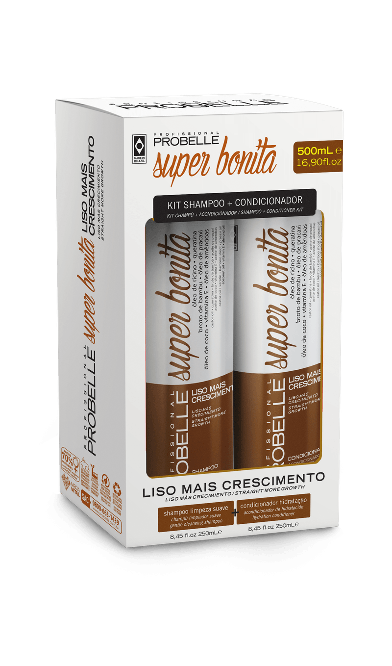 KIT PROBELLE SH+COND 500ML LISO MAIS
