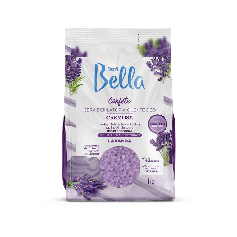 CERA DEPILBELLA 1KG CONFETE LAVANDA