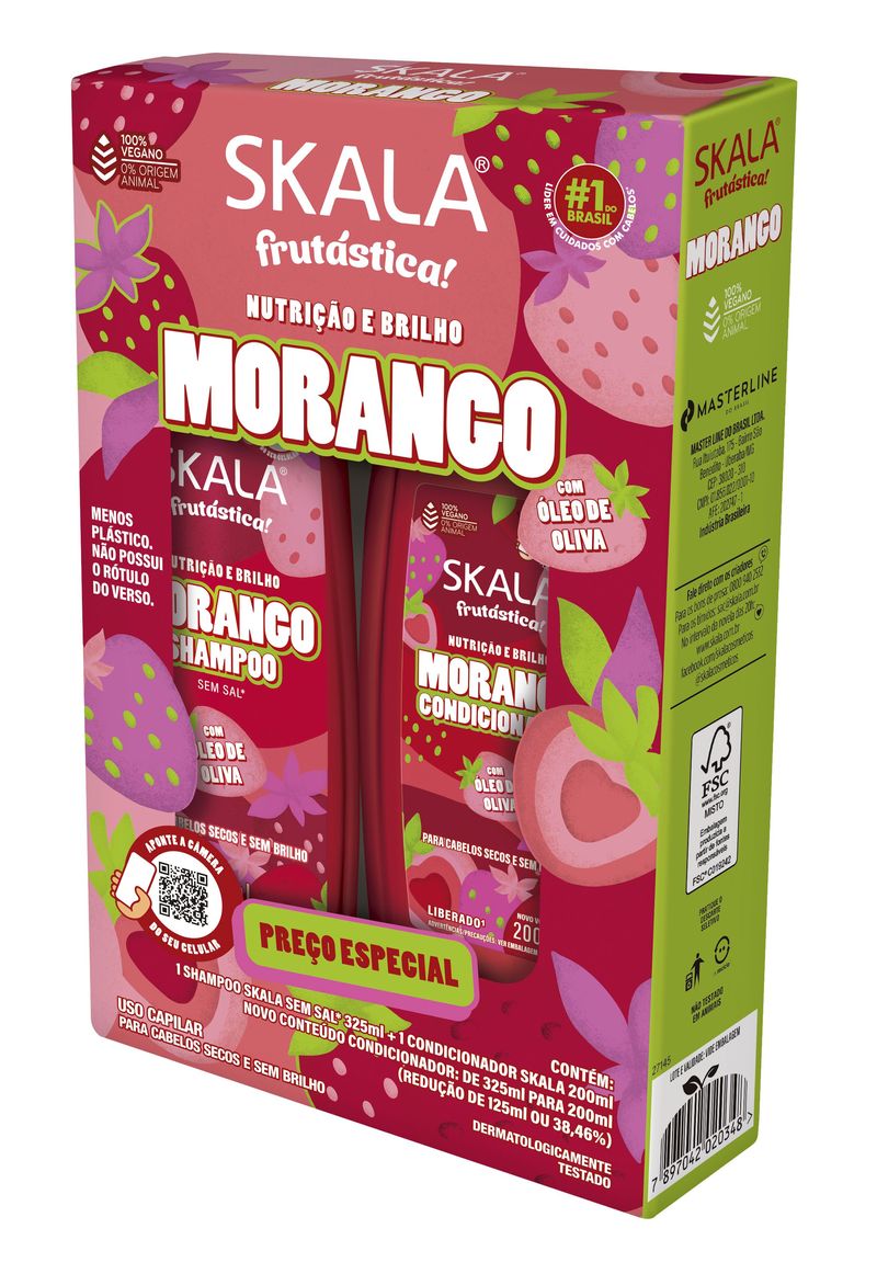 KIT SKALA SH+COND 525ML MORANGO