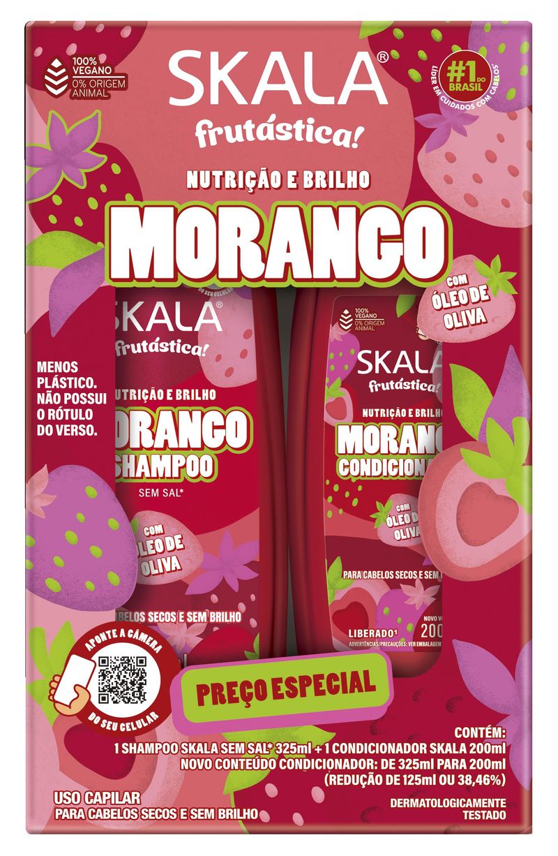 KIT SKALA SH+COND 525ML MORANGO