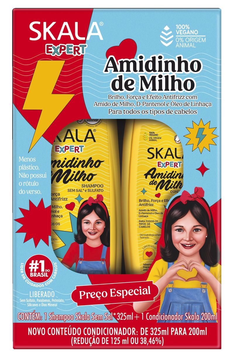 KIT SKALA SH+COND 525ML AMIDINHO DE MILHO