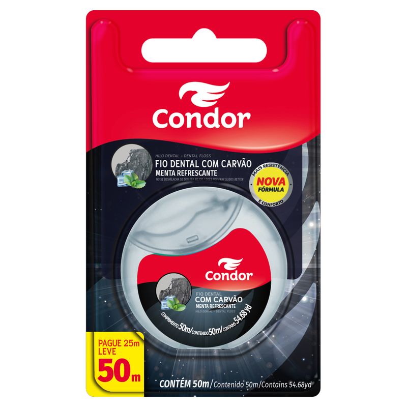 FIO DENTAL CONDOR MENTA CARVAO L50M P25M