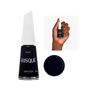 Esmalte Risqué Escuro Cremoso Preto Sépia
