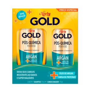 Kit Pós Química Niely Gold Shampoo e Condicionador