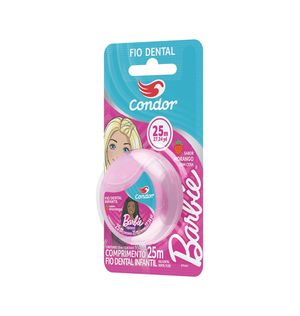 Fio Dental Condor Infantil com Cera Morango Barbie 25m