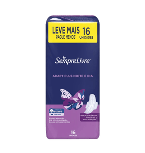 Absorvente Sempre Livre Dia e Noite Suave com Abas 16 Unidades