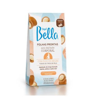 Folhas Prontas Corporais Depil Bella Óleo Argan c/16un
