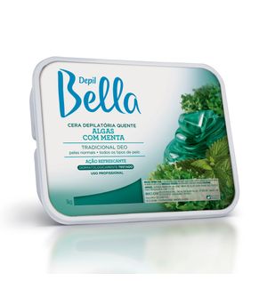 Cera Depilatória Depil Bella Quente Algas Com Menta 1000g