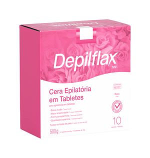 Cera Epilatória Depilflax Tablete Rosa 500g