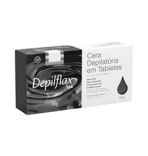 Cera Epilatória Depilflax Tablete Negra 1kg