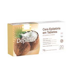Cera Epilatória Depilflax Tablete Coco 1kg