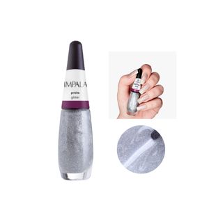 Esmalte Impala Glitter A Cor da Sua Moda Prata